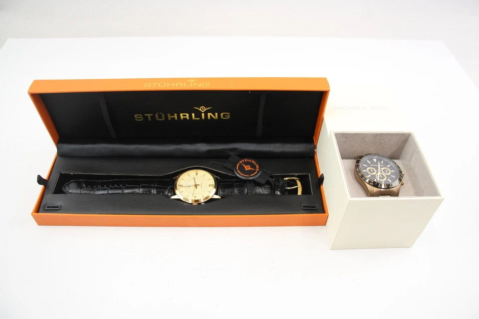 Mens Assorted Watches Boxed Quartz Michael Kors Stührling Working x 2