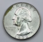 1952 Washington Quarter 90% Silver AU Toned Toning Almost Uncirculated