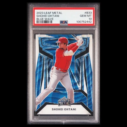2023 Leaf Metal SHOHEI OHTANI SSP Blue Wave 3/9 #B-33 PSA 10 GEM MINT