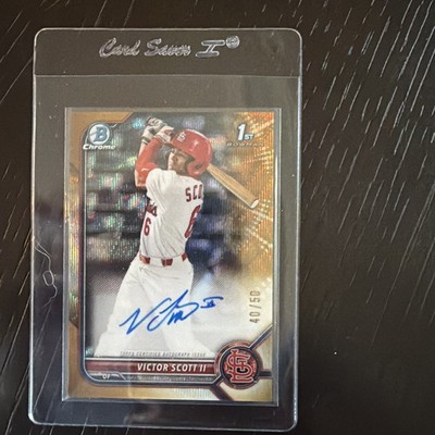2022 Bowman Draft Victor Scott STL Cardinals CDA-VS Gold Wave /50 1st Bowman