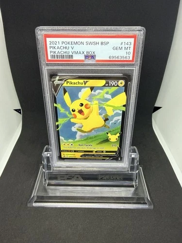 2021 Pokemom SWSH BSP Pikachu V Pikachu VMAX Box #143 PSA 10