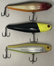Lot of 3 Vintage Strike Pro Topwater Lures 4 1/8" 5/8oz
