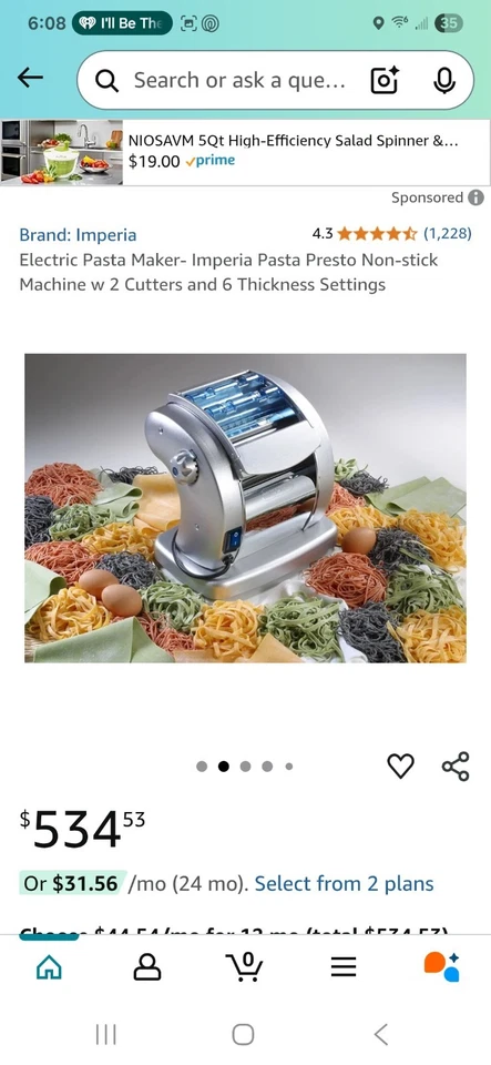 Imperia Pasta Maker Machine pasta presto Made in Italy Heavy Duty Steel - Image 3 of 4