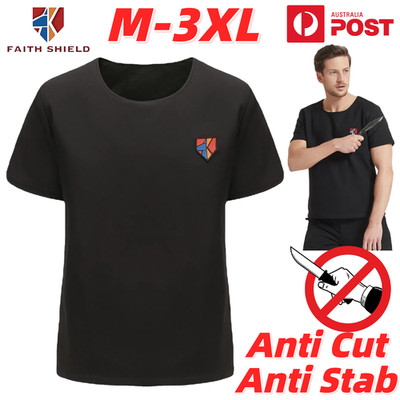 FAITHSHIELD Anti Stab T-Shirt Knife Cut Proof Vest Body Armour Slash Resist Safe