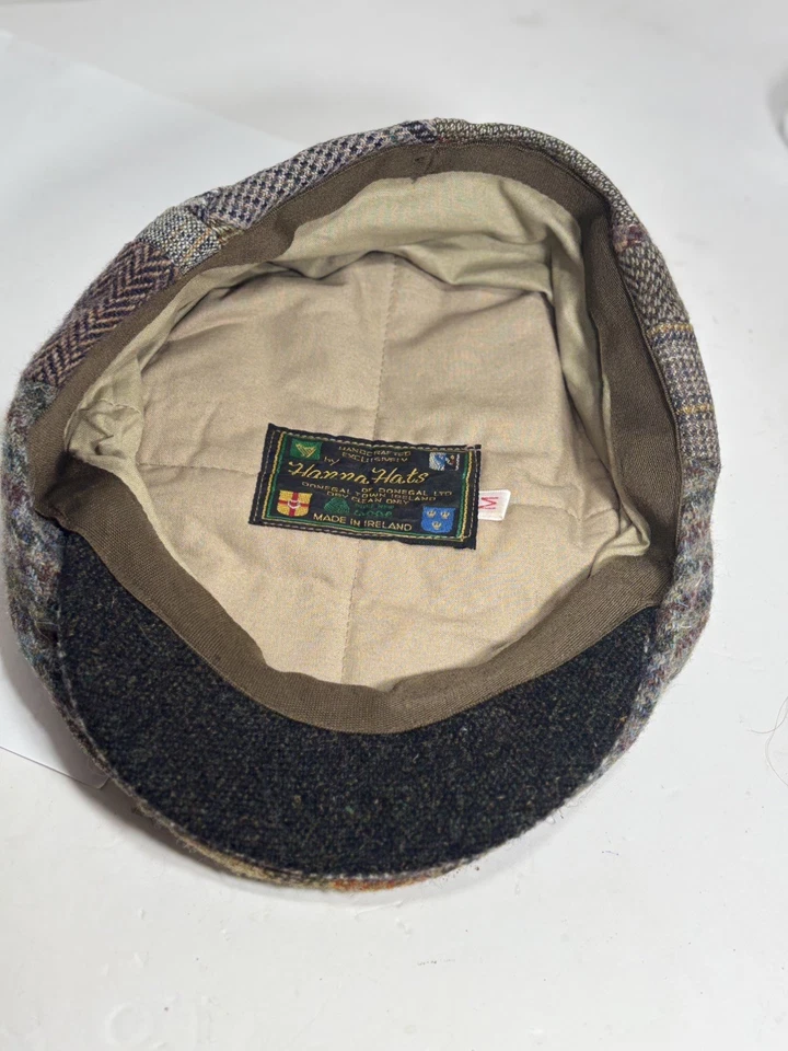 Hanna Hats Hombres Donegal Tweed Vintage Gorra de Conducción Plana Hecha en Irlanda Lana Verde Foto 3 de 4