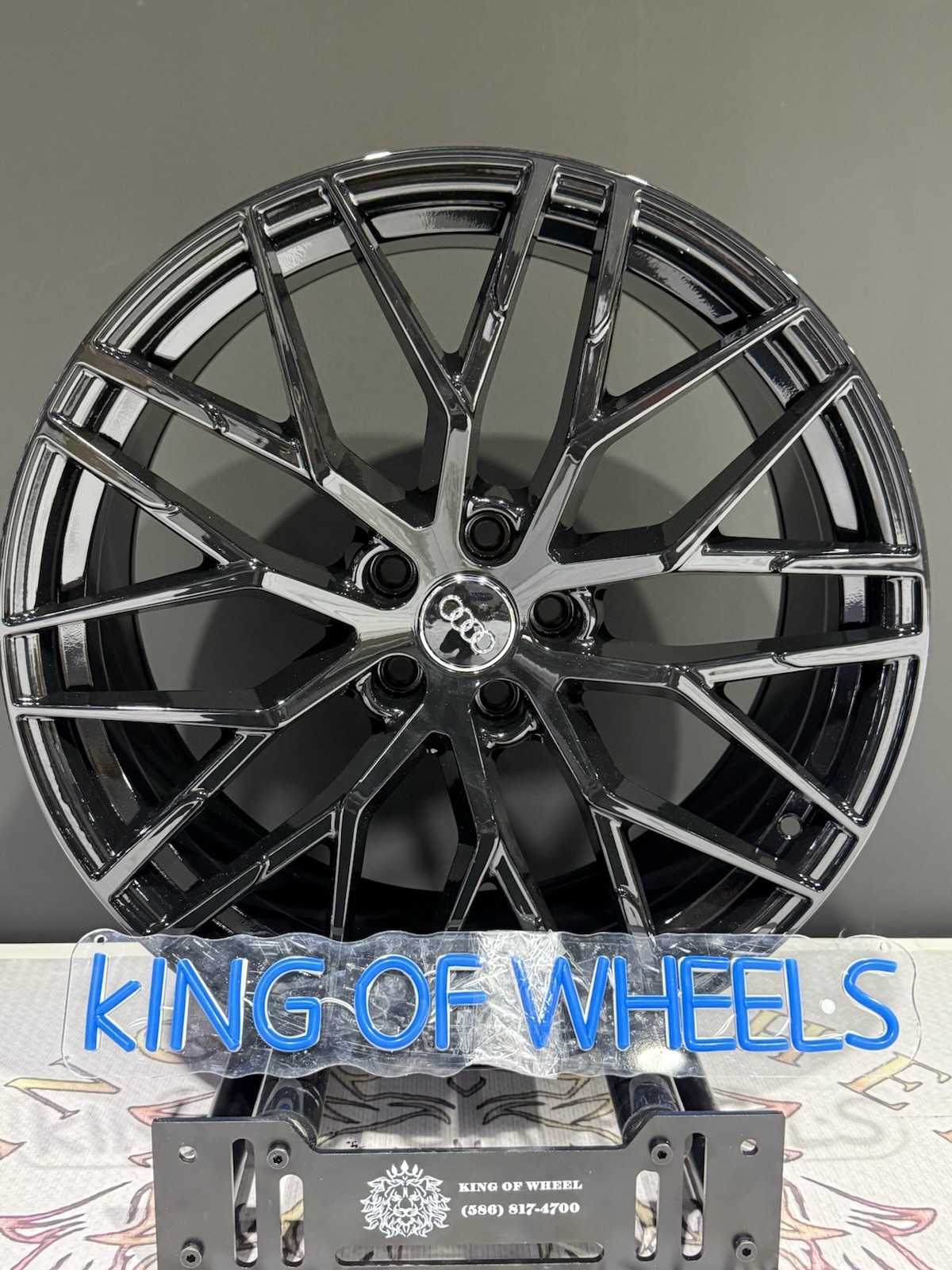 20X9 Audi R8 Style  5X112 +35 66.6 FULL GLOSS BLACK AUDI  Volkswagen