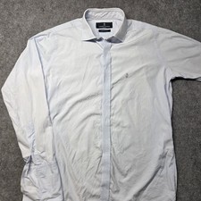 Turnbull  Asser Bespoke Dress Shirt 15.5 Neck Light Blue French Cuff England