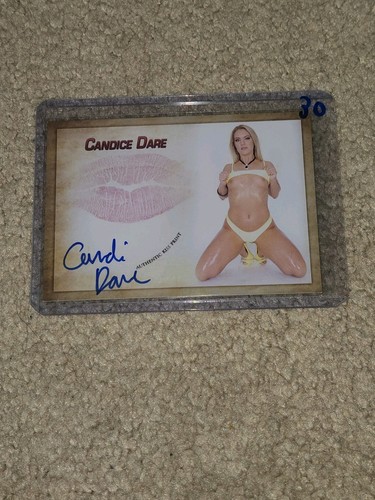 Tarjeta de beso firmada con autógrafo de Candice Dare Collectors Expo modelo #30