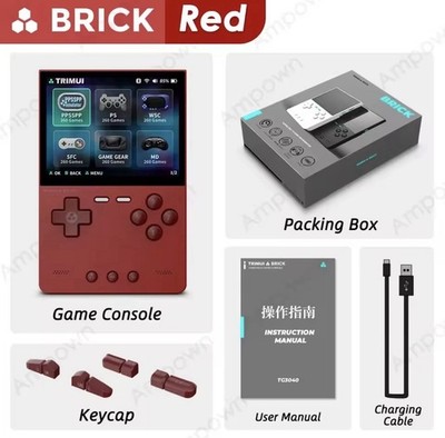 New TrimUI Brick Red Open Source Handheld Game Console 64GB Up To 12000+ Games