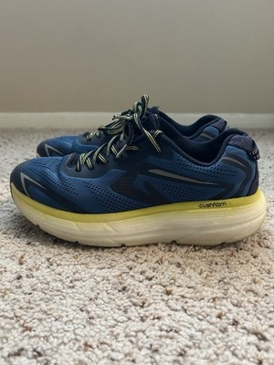 Demix Men's Low Top Lace-Up Running Sneakers Mesh Upper Cushioned Blue