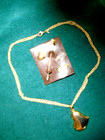 VINTAGE AVON PRETTY GOLDTONE HEART PENDANT NECKLACE/2 PINS & EARRINGS SET — photo 6