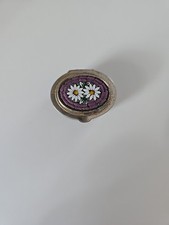 Micro Mosaic Millefiori Purple Flower Trinket...