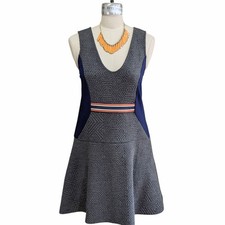 Anthropologie Maeve Ludlow Gray Knit Dress Size Medium Sleeveless Preppy Casual