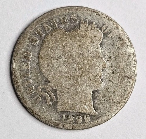 1899 S Barber Dime Silver 10c About Good Semi Key Date