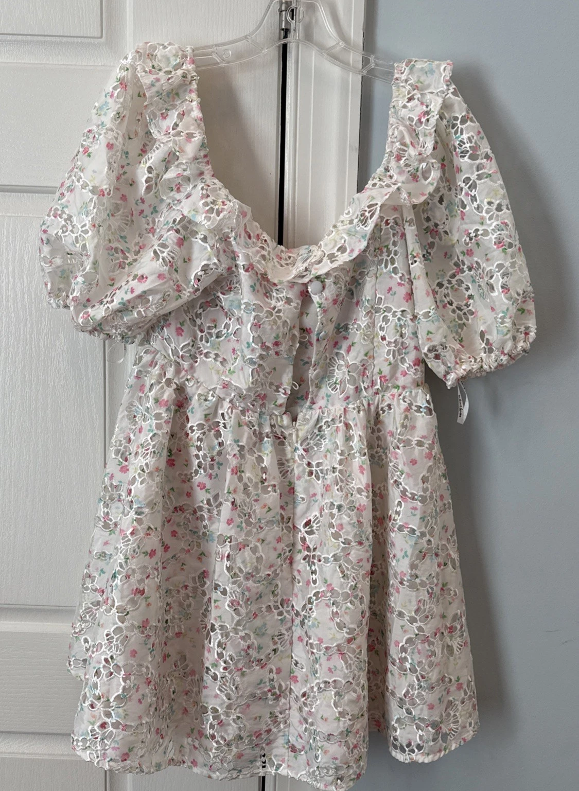 UNDERCOVER FOR LOVE & LEMONS for Victoria Secret Mini Abito Magnolia Bianco Floreale Grande Nuovo con etichette