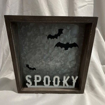 Framed Halloween 3D Bat Wall Art Wood Halloween Panorama Décor  Spooky 