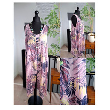 Pink DRESS Ladies Boho sleeveless Cotton Womens ONE size 14 16 18 20 22 L XL