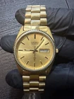 Vtg Seiko SQ President Mens Watch 36mm Gold Tone 7123-8059 New Battery RUNNING