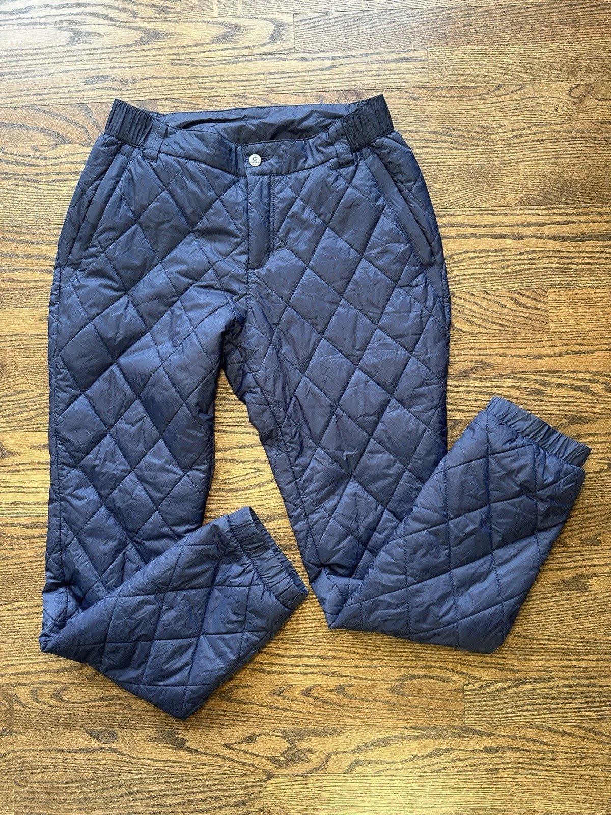 Merrell Womens Vintage Navy Blue Snow Pants Size M Quilted Zipper Pockets Nylon