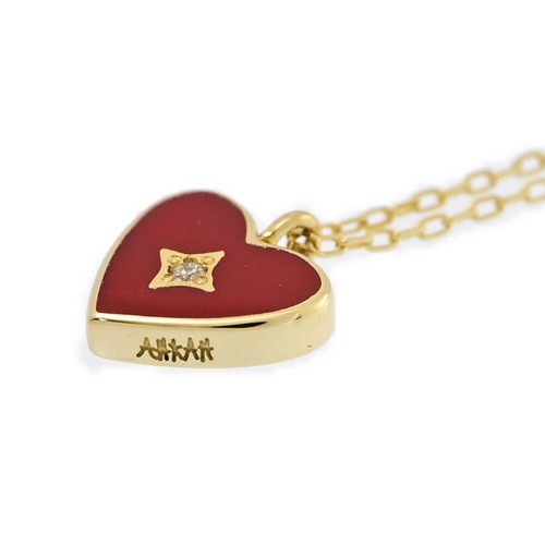 AHKAH AHKAH Floatina Heart 1P Diamond Necklace/K18YG/750-1g/AB1693010100/Yel... - Picture 7 of 10