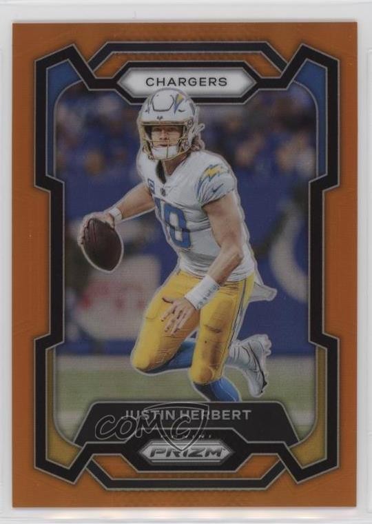2023 Panini Prizm Orange Prizm 109/249 Justin Herbert #158 0xh3