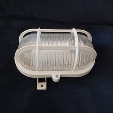 Low Energy Outdoor Oval Bulkhead HOLT Caged Wall Security Light Garden Lamp IP44