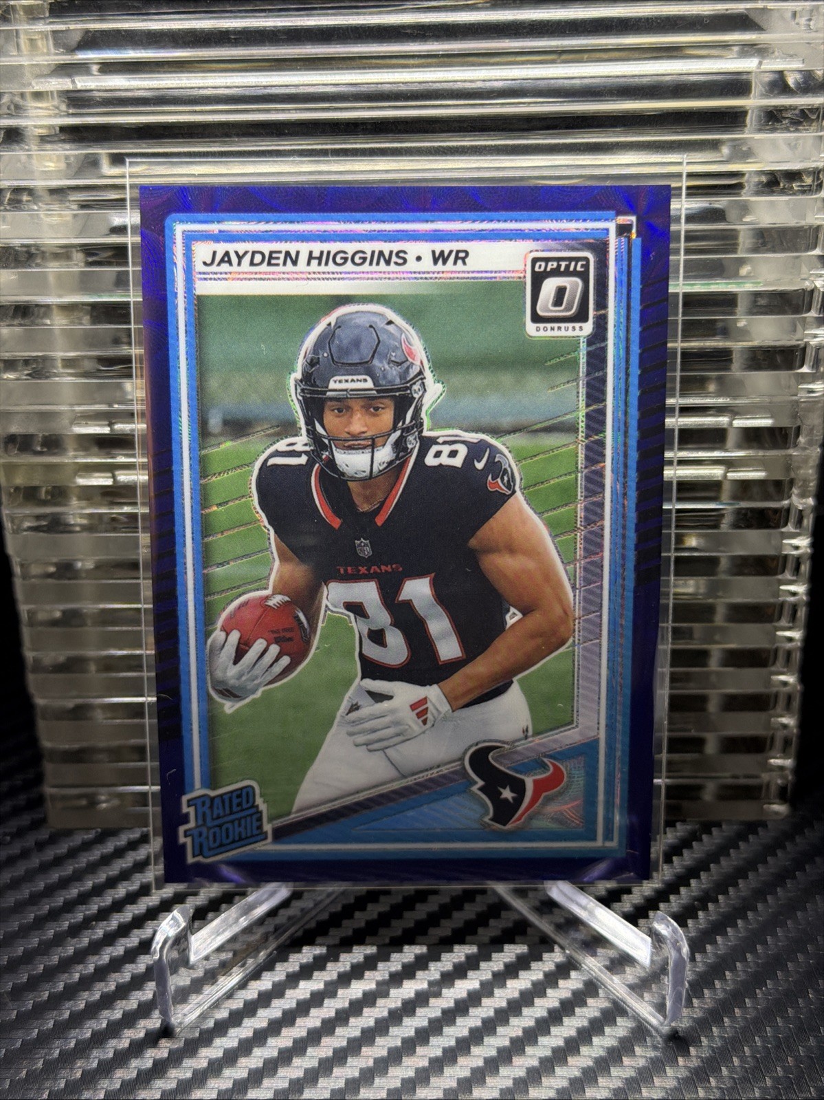 2025 Panini Donruss Optic - Rated Rookie Jayden Higgins #225 Purple Scope Prizm