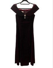 Vintage 90s NWOT Scott McClintock Velvet Size 10 Prom Maxi Dress Burgundy Formal