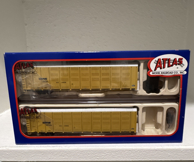Atlas N Gauge 1:160 Norfolk Southern Articulated Auto Carrier Yellow 40902