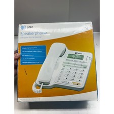 AT T CL2909 Corded Speakerphone White Big Button Caller ID Landline Telephone