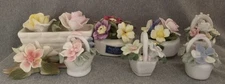 Vintage Miniature Flower Basket Rose Pansy Mixed Lot 8 Aynsley Radnor Bone China