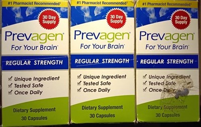 3 AUTHENTIC!!! PREVAGEN REGULAR STRENGTH BRAIN SUPPLEMENT 30 CAPS X3 90 CAPSULES