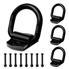 4PCS 1/2" Trailer Bolt-On Forged Tie down D Rings with Back Plate Fit for Flated