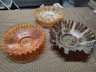 3 Vintage Fenton Carnival Glass Bowls