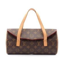 Louis Vuitton Sonatine Handbag Leather Pvc Women Brown One Size