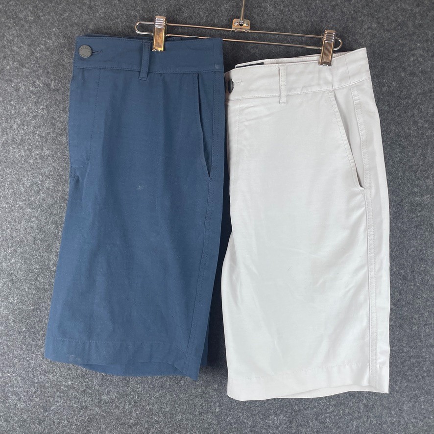 LOT OF 2 Faherty Men All Day Shorts 30 Blue and White Pocket Stretch Drawstring