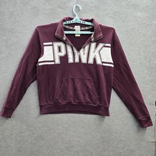 PINK Victoria's Secret Women Sweatshirt M Purple Graphic Fleece Logo