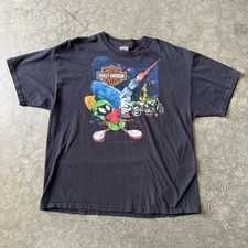 Vintage Harley Davidson T Shirt Mens XL Marvin The Martian Looney Tunes Graphic