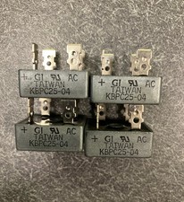 4 pcs KBPC2504 Full Wave Bridge Rectifier 25A 400V 4 Pin - New 1980s - NOS