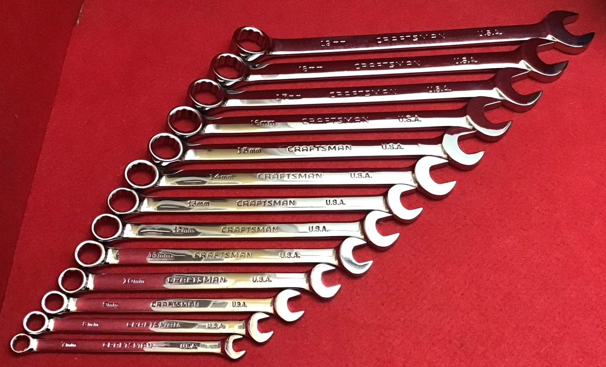 NEW CRAFTSMAN PROFESIONAL METRIC 7mm-19mm, 13 PIECE COMBINATION