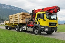 LKW Foto MAN TGS 33.440 wood transport trailer Schweiz gelb EPSILON #j7ib