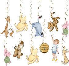 18Pcs Winnie Swirl Hanging for Baby Shower Decorations Pre-Strung Classic Winnie