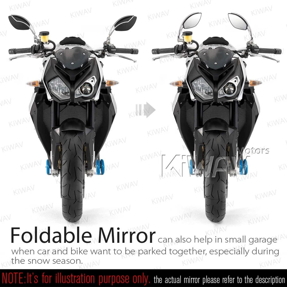 Espejo retrovisor plegable Orca negro se adapta a Honda Ace Aero Magna VT CB SS GL ajuste 360° Foto 4 de 4
