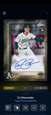 Topps Bunt Chrome Update 25 CJ Alexander Black Signature 10cc Legendary DIGITAL