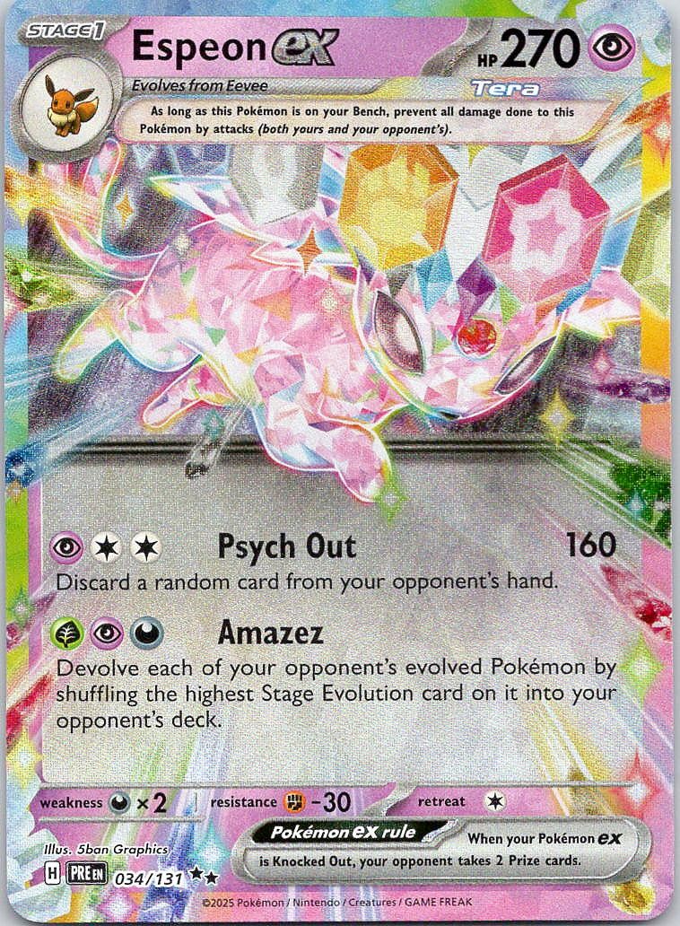 Pokemon Espeon ex 34/131 Prismatic Evolutions Double Rare Normal NM TCG