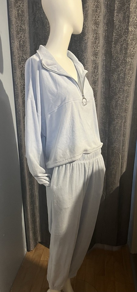 Stussy 12 Baby Blue Velour 2-Piece Tracksuit Set Terrycloth Y2K Vintage
