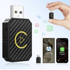 3-in-1 Wireless Audio Carplay Android Auto Adapter Plug Play Smart AI Box
