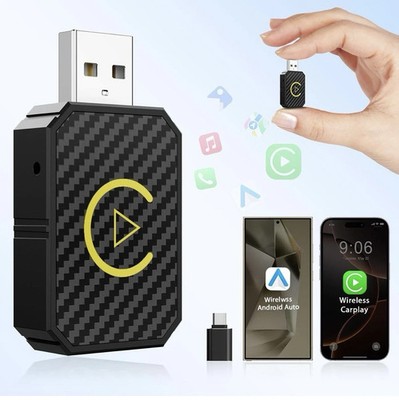 3-in-1 Wireless Audio Carplay Android Auto Adapter  Smart AI Box