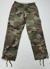 VTG US Military Woodland Camo Cargo Pants Distressed Altered - Fit 32 x 30.5