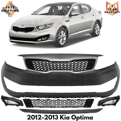 Front Bumper Cover Paintable & Grille Assembly Kit For 2012-2013 Kia Optima
